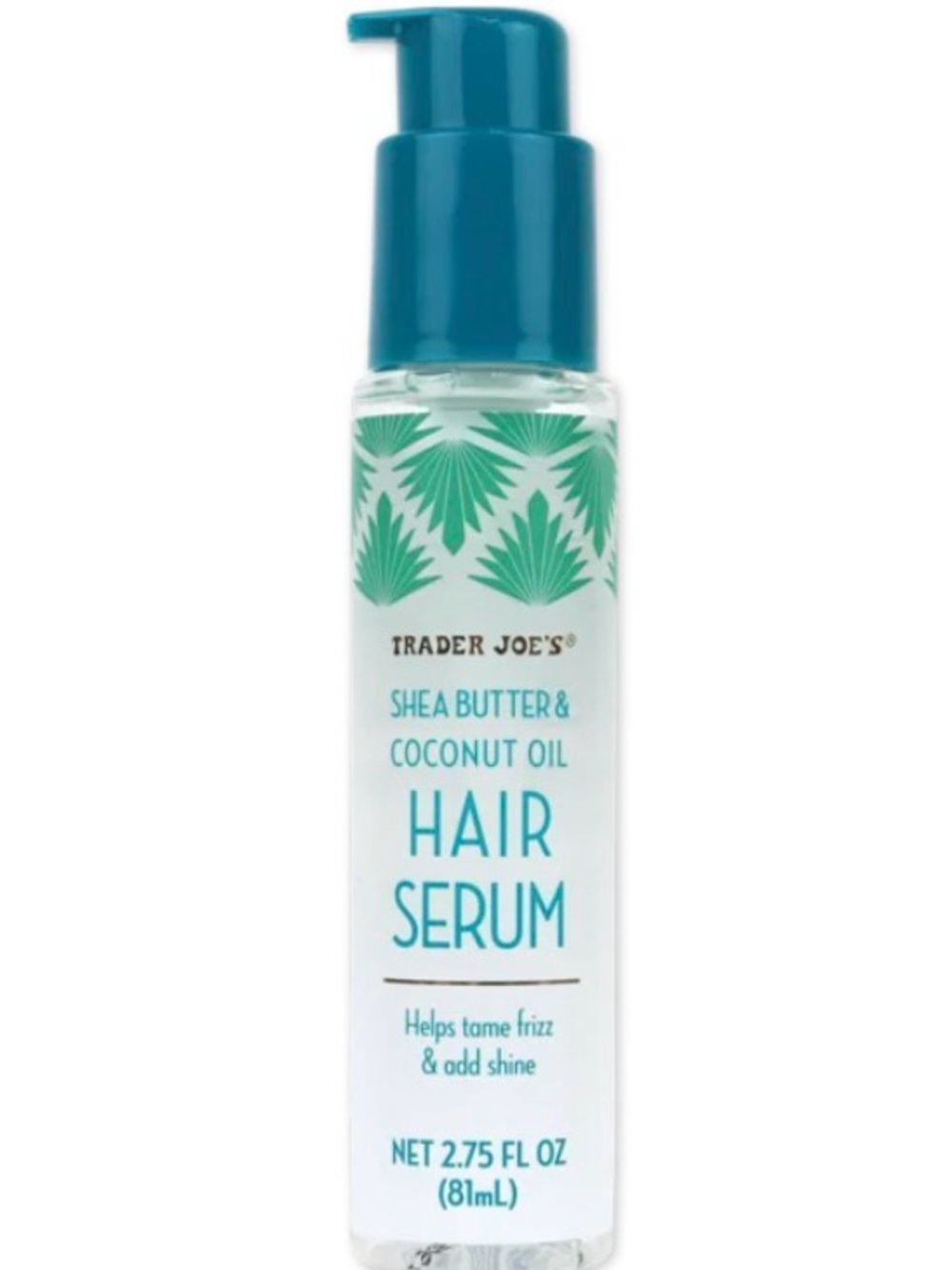 Trader Joe's Shea Butter & Coconut Oil Hair Serum — Teal Bottle